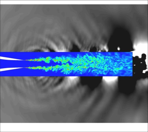 LES solution for vorticity and acoustic field of a  high-speed turbulent jet (JEAN experiment)