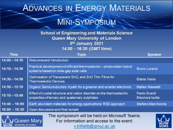 Advances in Energy Materials (Mini-Symposium)