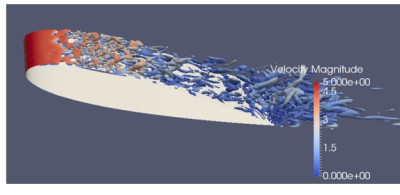 Large eddy simulation of flow around a wind turbine blade