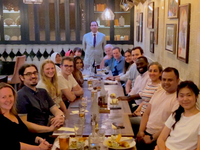 click/tap to enlarge this image... In the photo are members of the Soft Matter Group as well as Travis’ parents, James' wife Rachael and Afni’s daughter.