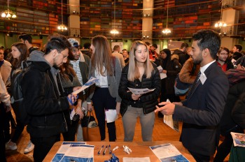 Students enjoying the Careers Fair in the Octagon