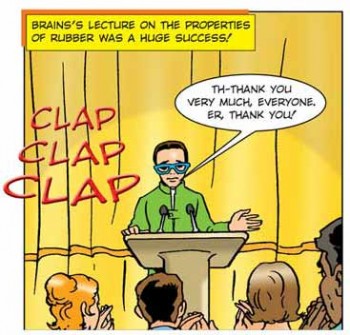 Brains giving lecture on rubber