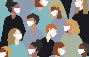 Image: people wearing masks
