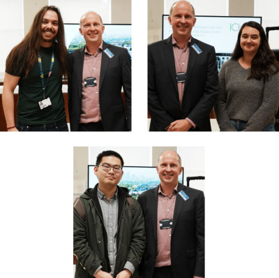 From top left: Francisco Rubén Parra-Perea, Laura Forster and Yuan Zhang, with Dr Oliver Fenwick.