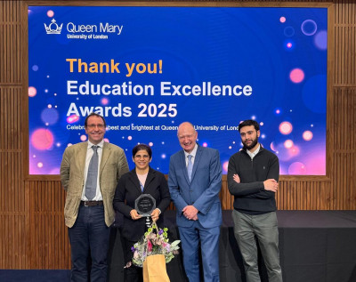 click/tap to enlarge this image... Prof James Busfield, Dr Deepshikha, Prof Colin Bailey and Hashir Hamid.