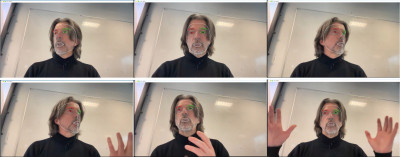 click/tap to enlarge this image... Kaspar Althoefer demonstrating Google MediaPipe.