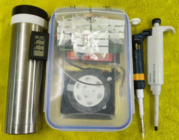 Covid-19 testing kit that fits into backpack