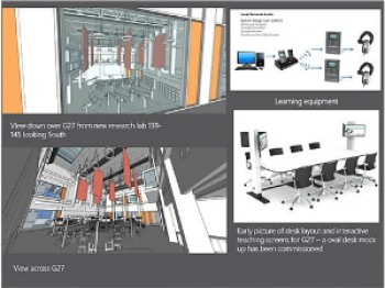 Custom built furniture has been commissioned for the undergraduate learning area