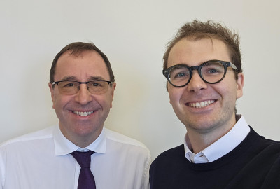 Eathan (Right) with James (Left) immediately before his PhD Examination.