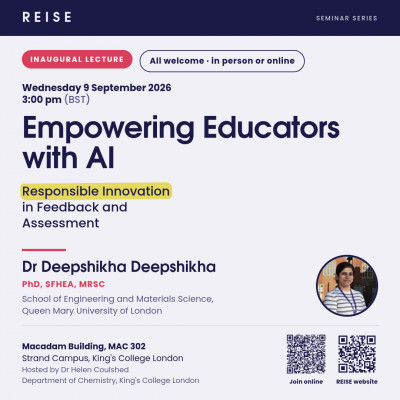 Dr Deepshikha delivered King’s College London's inaugural REISE seminar &hellip;