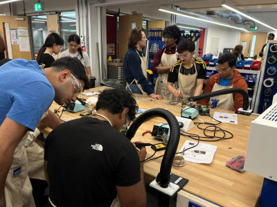 Students take flight in drone-building event in the Makerspace