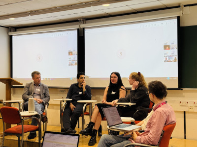 Dr Shah and Amelia during the panel discussion