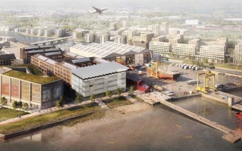 click/tap to enlarge this image... An artists impression of the new IOT facility located on the river front of the Albert Island Development.