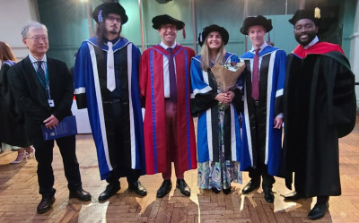 In the photo from left to right are Visiting Professor Keizo Akutagawa, Eduardo, James, Anureet, Travis and SEMS research assistant William Kyei-Manu.