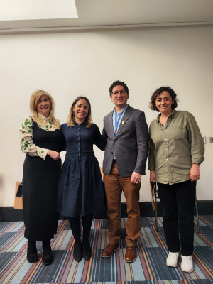 Jesus with the examiners, Dr Suela Kellici (Southbank University) and Dr Maria Crespo (QMUL) and his supervisor, Prof Ana Sobrido