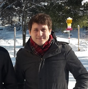 Thibault at the Plastic Electronic Materials Winter School in Switzerland