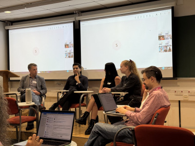 click/tap to enlarge this image... Dr Shah and Amelia during the panel discussion