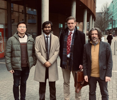 Dr Lei Su, Abu Bakar Dawood, Prof Adam Stokes and Prof Kaspar Althoefer - 3 March 2023.