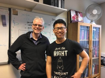 Prof. Shenren Xu and Dr. Jens-Dominik Mueller, with the STAMPS development roadmap in the background.