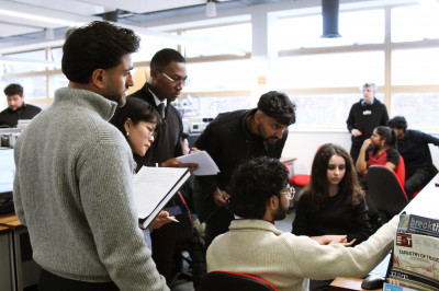 The competitors working on their designs