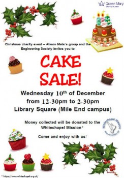 Cake Sale on Wednesday in Library Square at 12:30 