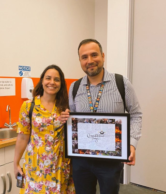 click/tap to enlarge this image... Pavel with supervisor Dr Ana Jorge Sobrido