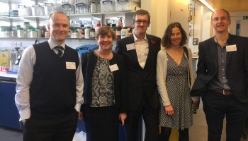 click/tap to enlarge this image... IRC alumni: Dr Steve Blatcher, Prof Julia Shelton, Dr Iain McDougal, Dr Sarah Knight, Dr John Shaw