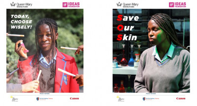 Posters 'Save our Skin' and 'Choose Wisely' by Year 10 students at The City Academy, Hackney