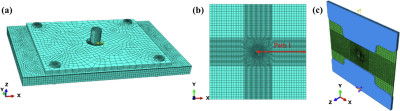 Finite Element model for the impact modelling and fatigue crack growth.