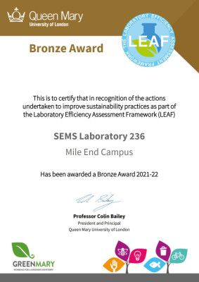 BRONZE Level Award Certificate