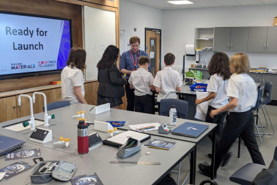 Thomas briefing the team for the rocket launching