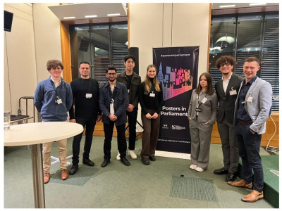 Members of the Queen Mary Centre for Undergraduate Research team at the Posters in Parliament event.