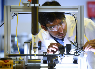 Faisal working on the Powerdrop Mini