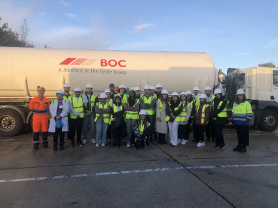 Students visiting BOC in Southampton