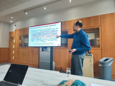 Prof Fikile Brushett (MIT) opened the event with his talk on integrating solid charge-storage materials into redox flow batteries.