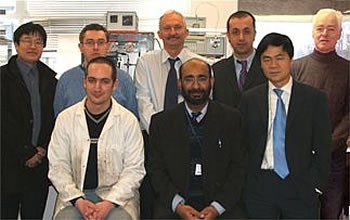 L to R: Back: Dr Shoufeng Yang, Dr Stephen Shevlin, Prof Julian Evans, Dr Jawwad A. Darr, Prof Jim Elliot.
Front row: Paul Boldrin, Dr Ihtesham Ur Rehman, Prof Xiao Guo