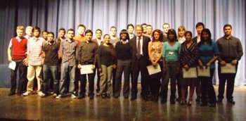 Prize winners with the Principal