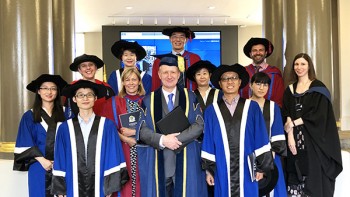 click/tap to enlarge this image... Taking part in the School of Engineering and Materials Science ceremony as part of summer graduation 2018.