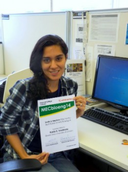 click/tap to enlarge this image... SEMS student awarded Best Poster prize at the UK’s largest ever Medical Engineering and Bioengineering Conference