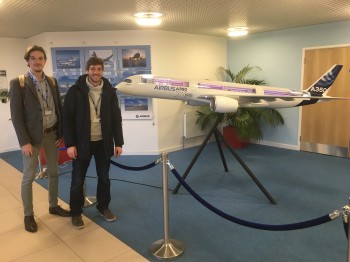 click/tap to enlarge this image... Gordon Lindsay at Airbus/Filton during the M400 wing assembly presentation.