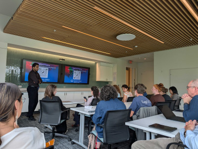 Dr Shah presenting his research to the Cornell Discipline-Based Education Research (DBER) seminar group