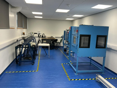 High Velocity Impact Lab, from left to right: High velocity liquid impact rig and High-velocity solid impact rig.