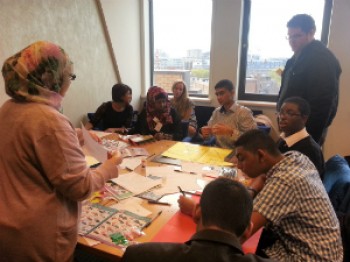 click/tap to enlarge this image... Sixth formers taking part in a Queen Mary Enactus session (qmenactus.weebly.com).