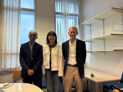 Wanting and her PhD examiners: Prof Sir Harry Bhadeshia (FRS, FREng) and Prof Neil Alford (FREng, FRS)