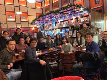 Yi (front row second from the right) with many members of the polymer and composite research group after her successful thesis defence.