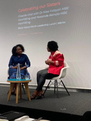 Dr Nike Folayan MBE HonFREng and Yewande Akinola MBE HonFREng in discussion.