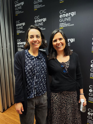 Ana with Montse Casas Cabanas - Scientific Lead of Electrochemical Energy Storage at CIC energiGUNE