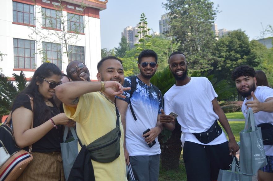 Bijoy and a group of friends China trip with Queen Mary Summer School. University of Sichuan, Chengdu