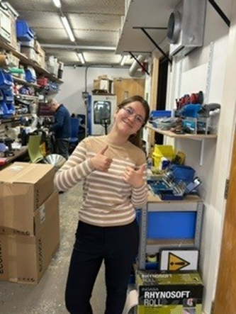 Bianca at her workplace