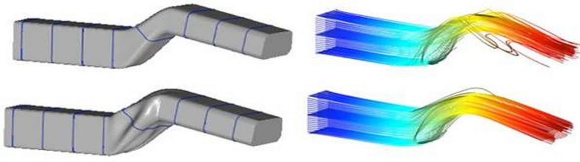 CFD-based shape optimisation of a bend